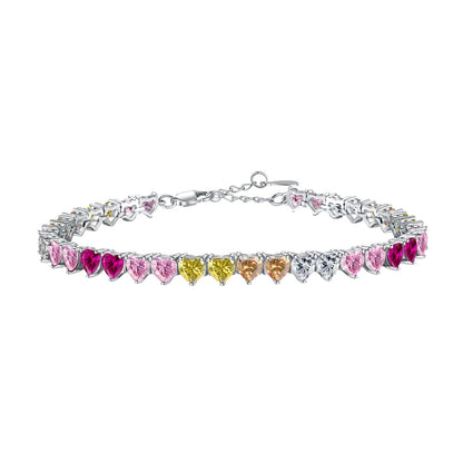 [AURORA]Luxuriöses buntes romantisches Herzform-Liebhaberarmband