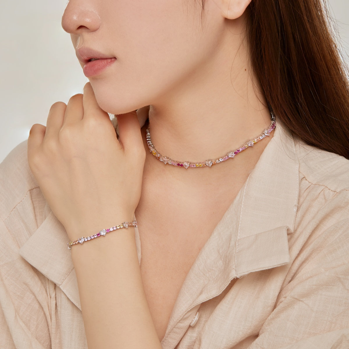 [Aurora]Delicate Romantic Heart Shape Lover Bracelet