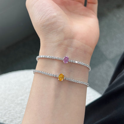 [AURORA]0,75 Karat Exquisites Ovalschliff-Tagesarmband