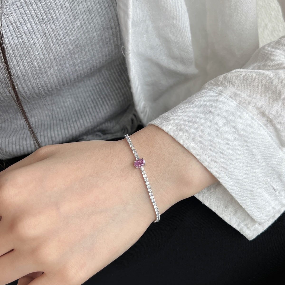[Aurora]0.75 Carat Exquisite Oval Cut Daily Bracelet