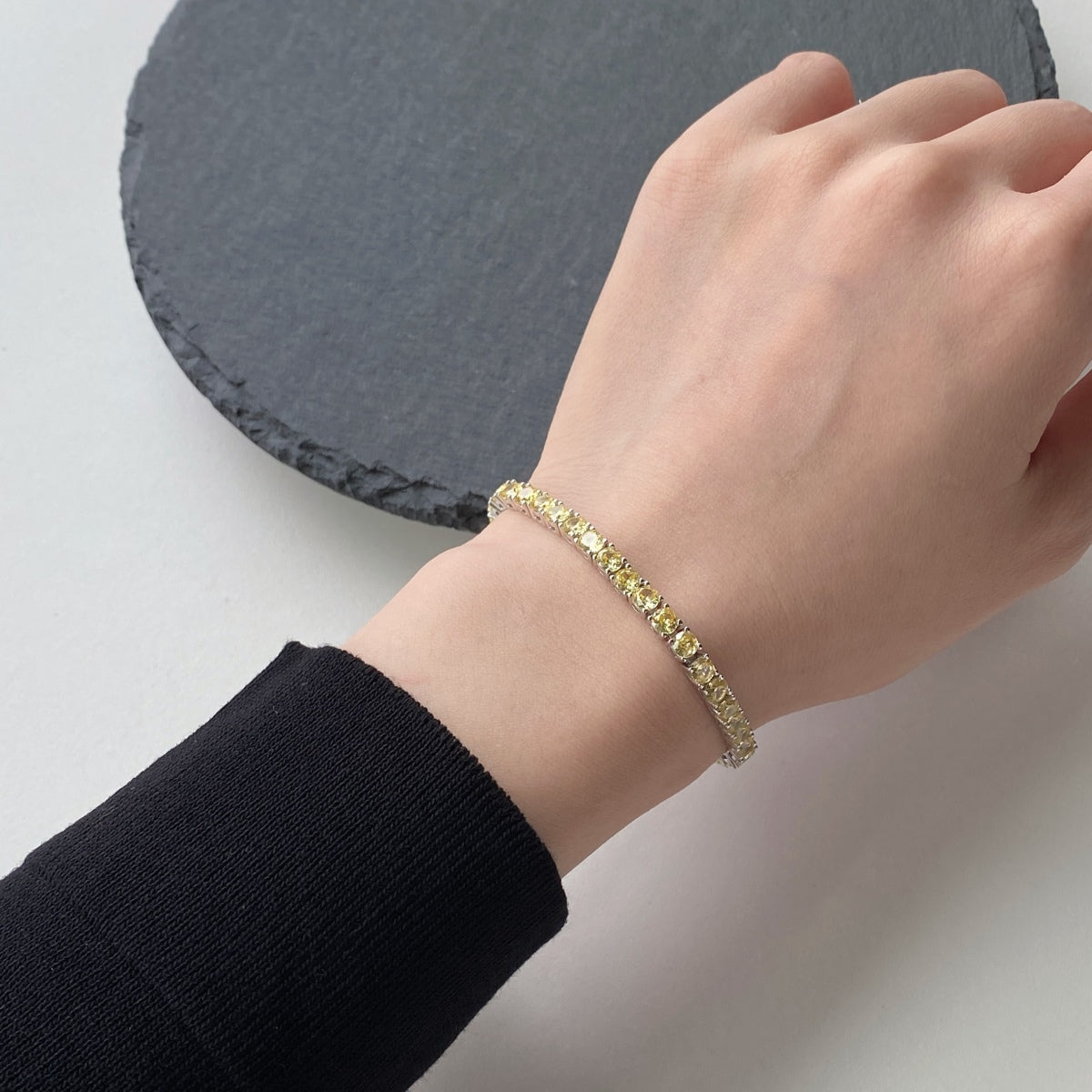 [Aurora]Ornate Dazzling Round Cut Tennis Bracelet