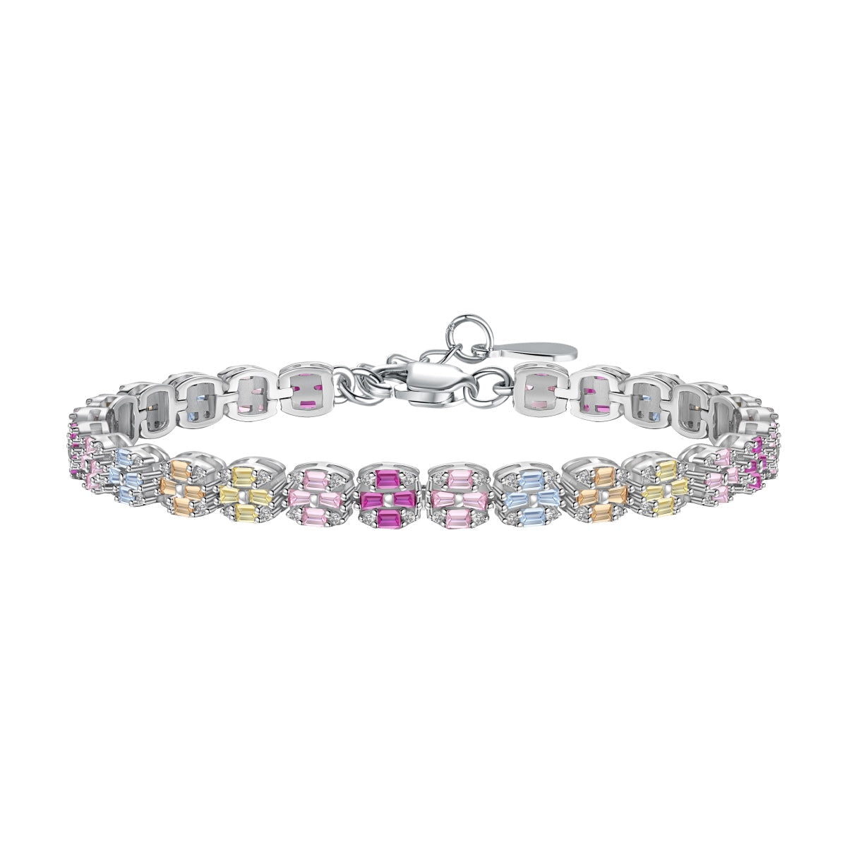[AURORA] Zartes buntes Smaragdschliff-Tagesarmband