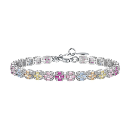 [AURORA] Zartes buntes Smaragdschliff-Tagesarmband