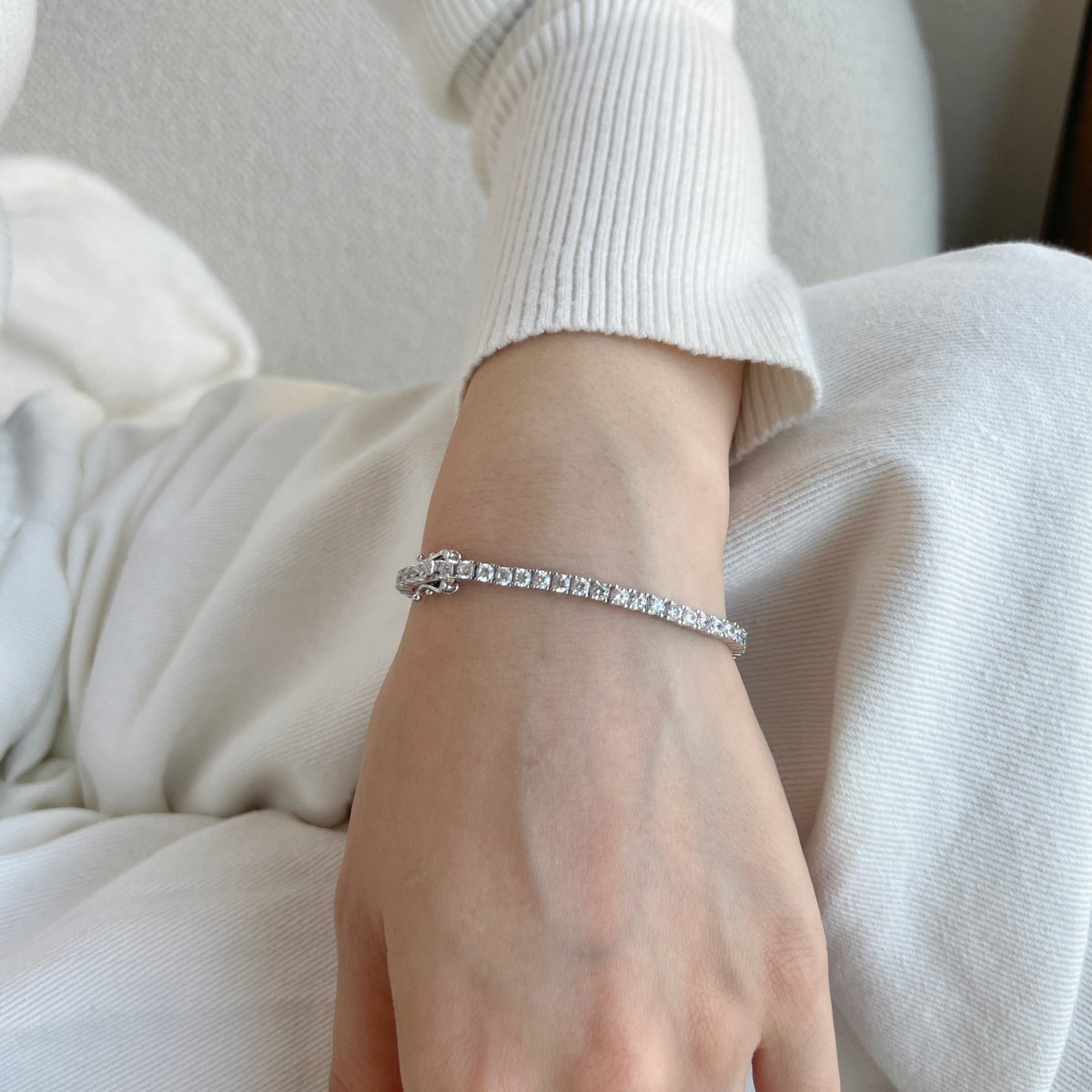 [Aurora]Dainty Charming Round Cut Tennis Bracelet