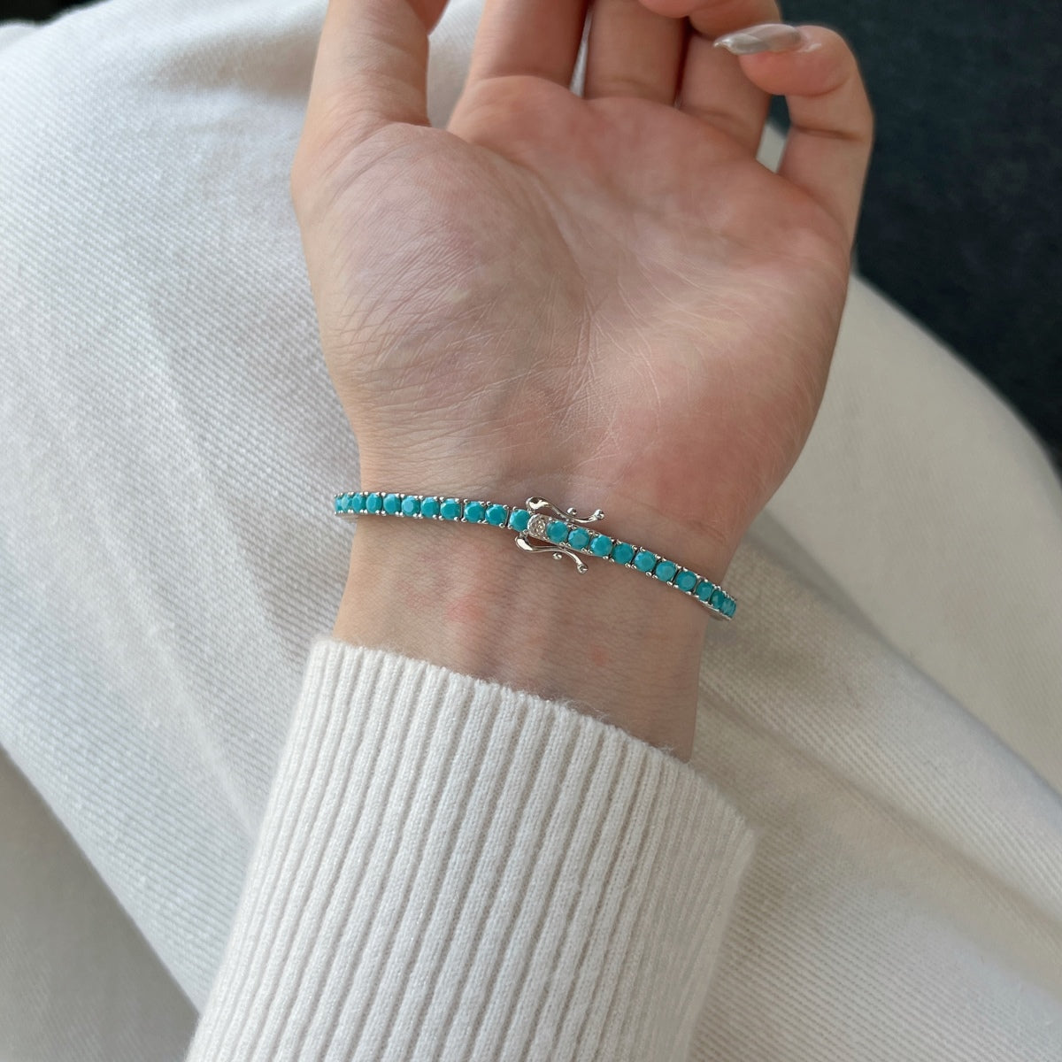 [AURORA]Dainty Charming Round Cut Tennis Bracelet