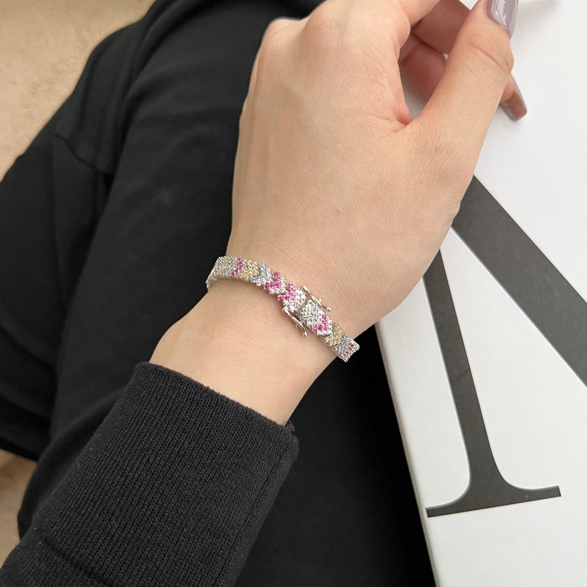 [Aurora]Ornate Sparkling Round Cut Party Bracelet