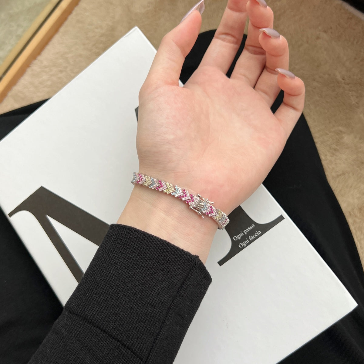 [AURORA]Ornate Sparkling Round Cut Party Bracelet