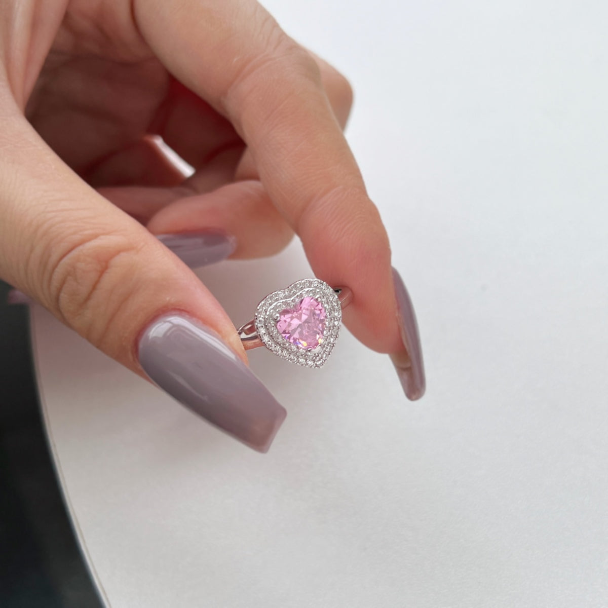 [Aurora]Delicate Ebullient Heart Shape Wedding Ring