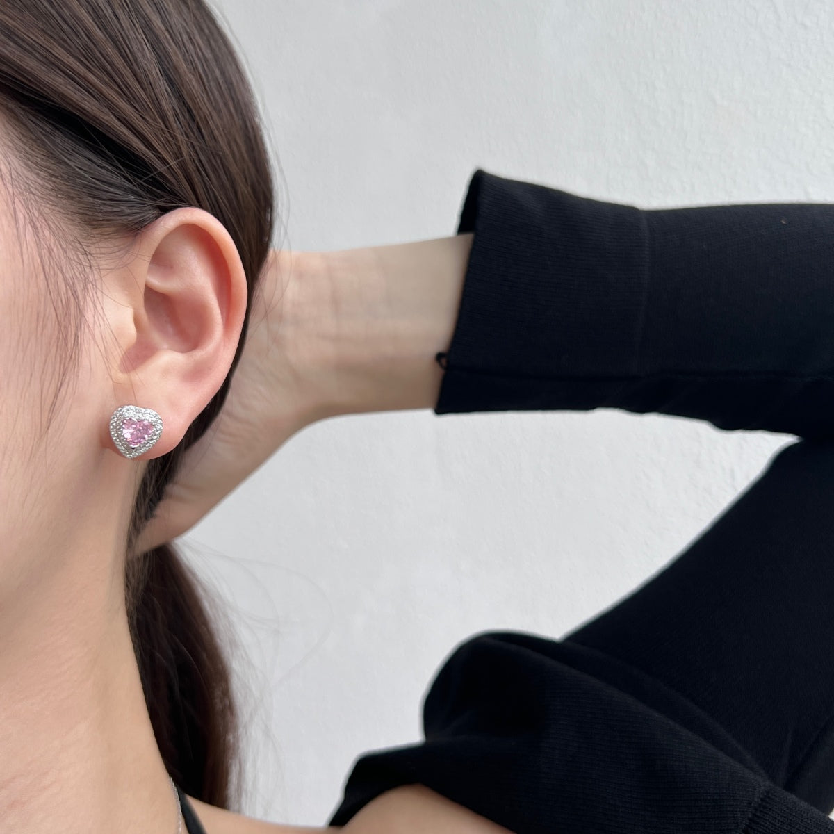 [Aurora]Dazzling Heart Shape Lover Earrings