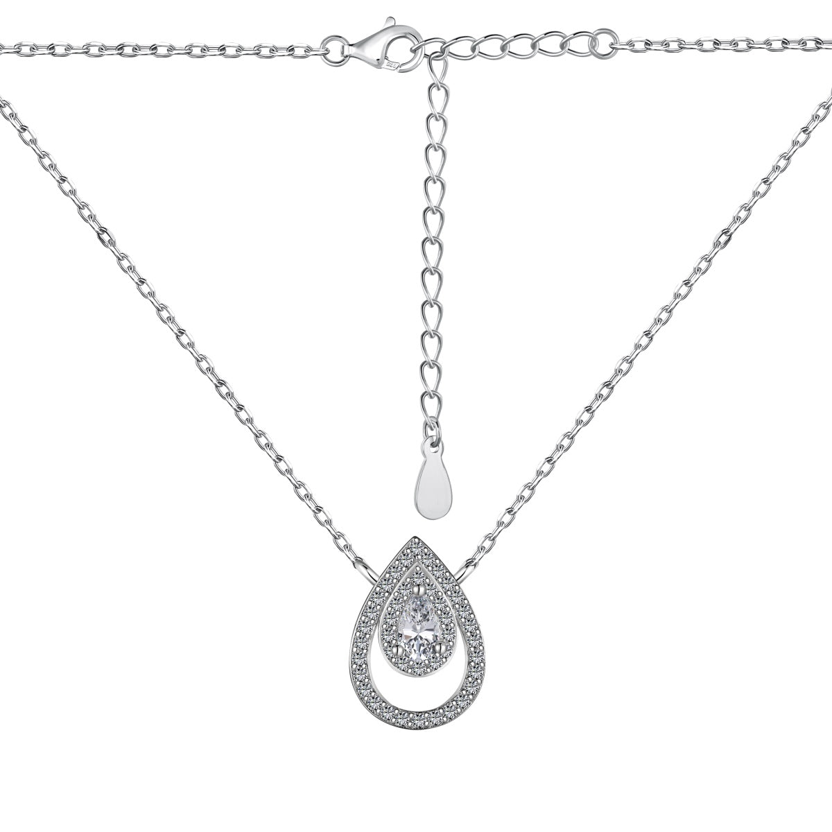 [Aurora]Sparkling Pear Cut Necklace