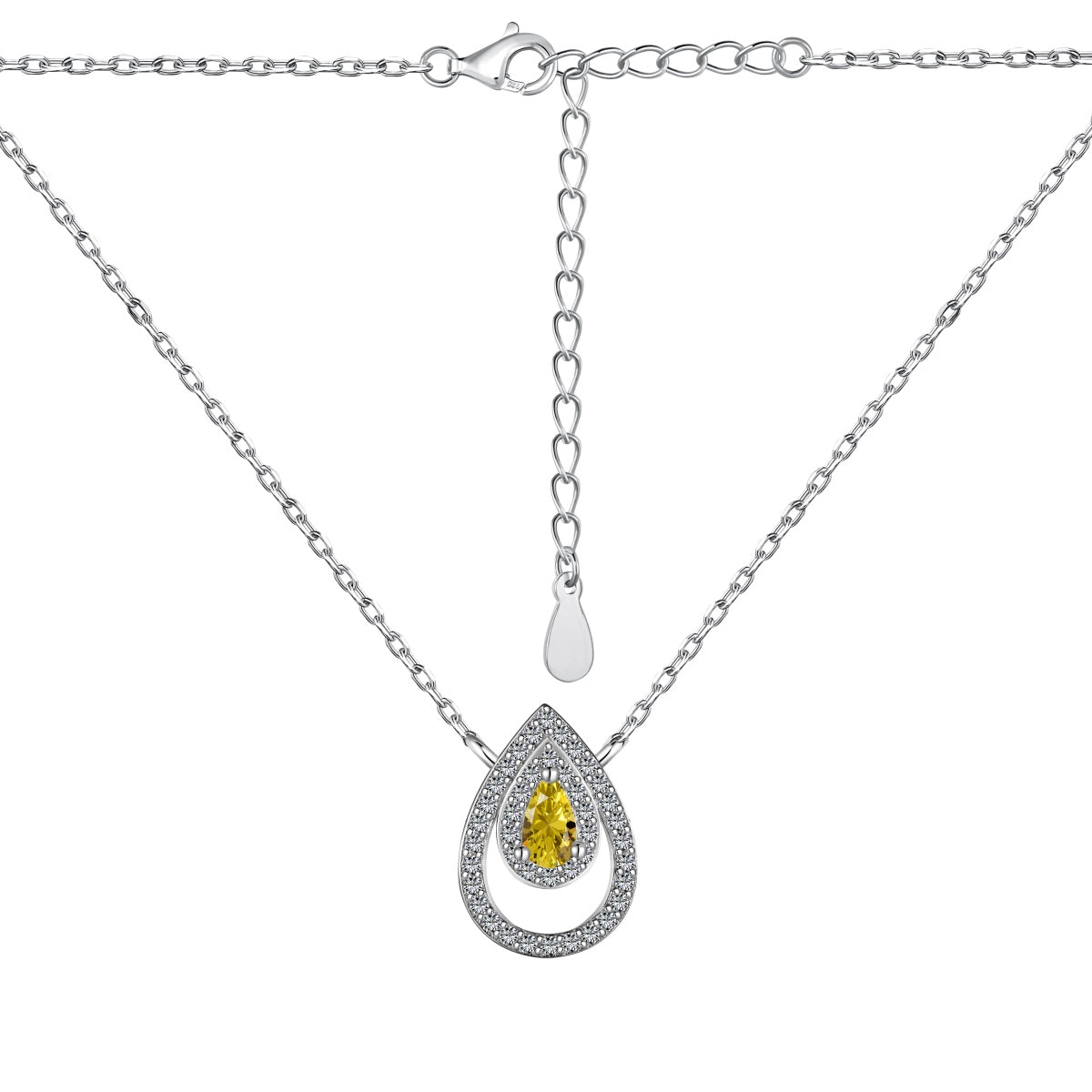 [Aurora]Sparkling Pear Cut Necklace
