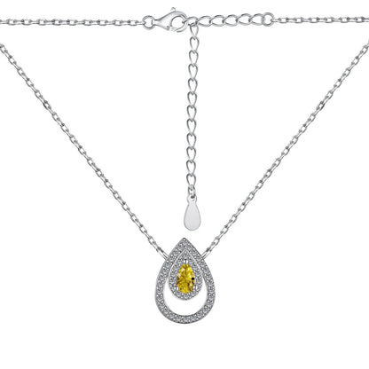 [Aurora]Sparkling Pear Cut Necklace