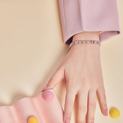 [AURORA] Strahlend buntes Party-Armband im Smaragdschliff