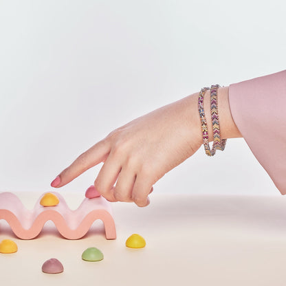 [AURORA] Strahlend buntes Party-Armband im Smaragdschliff