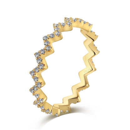 [AURORA]Delicate Enchanting Wave Shape Daily Ring