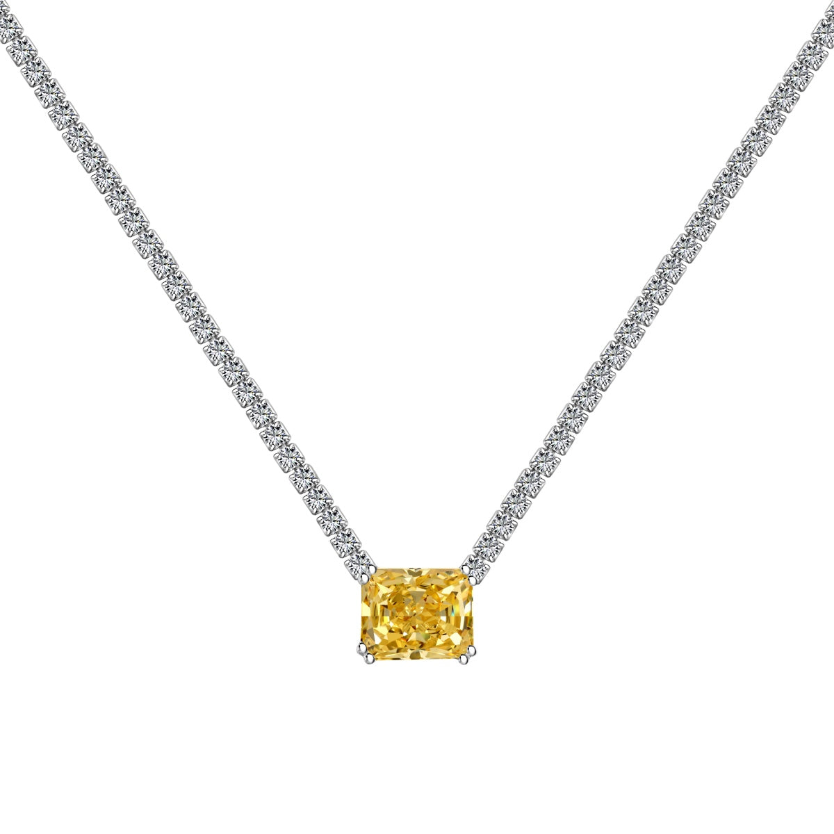 [AURORA]4.0 Carat Elegant Radiant Cut Necklace