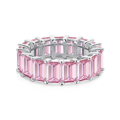 [AURORA]Eleganter Tennisring im Smaragdschliff mit 0,75 Karat
