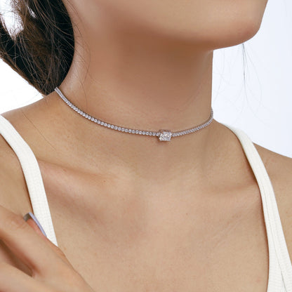 [AURORA]2.0 carat Ornate Emerald Cut Necklace