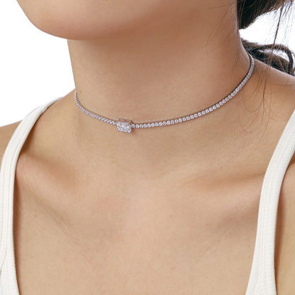 [Aurora]2.0 carat Ornate Emerald Cut Necklace