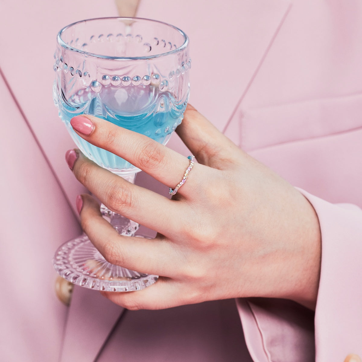 [Aurora]Dainty Colorful Round Cut Party Ring