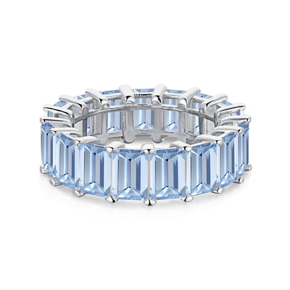 [AURORA]Eleganter Tennisring im Smaragdschliff mit 0,75 Karat