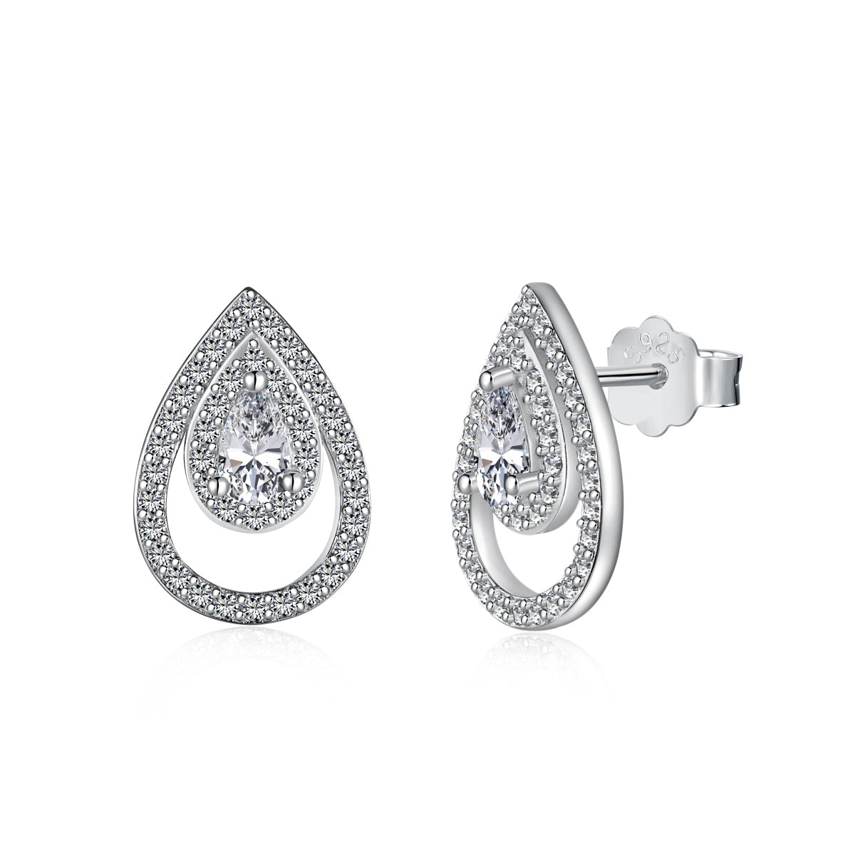 [AURORA]Sparkling Delicate Water Drop Shape Daily Earrings