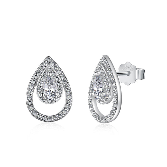 [AURORA]Sparkling Delicate Water Drop Shape Daily Earrings