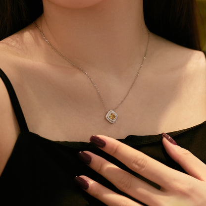 [Aurora]Sparkling Asscher Cut Necklace