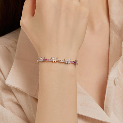 [AURORA] Verziertes buntes Schmetterlings-Armband in Rundschliff