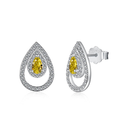 [AURORA]Sparkling Delicate Water Drop Shape Daily Earrings