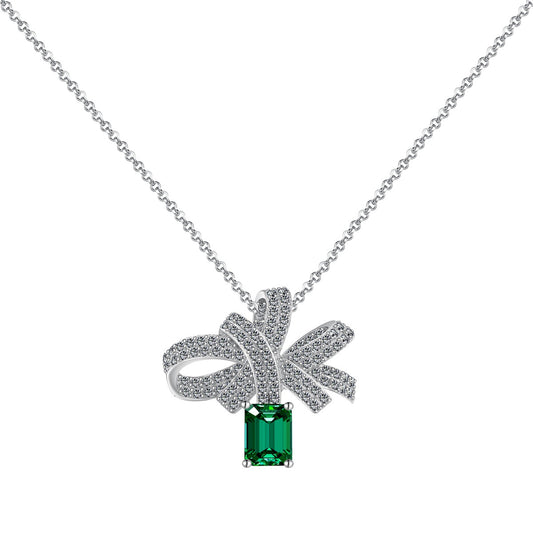 [Aurora]Luxurious Flower Shape Emerald Cut Necklace