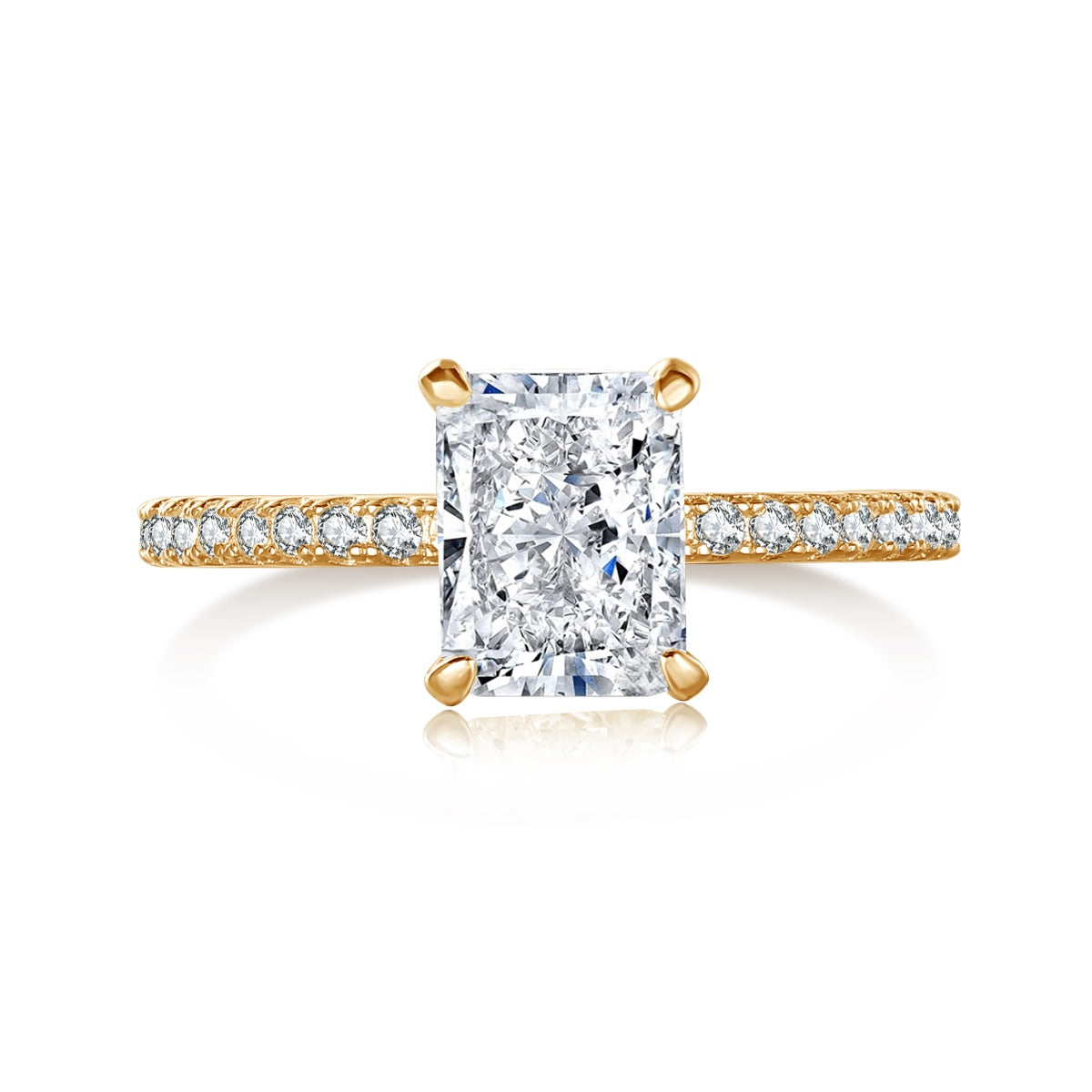 [Aurora]2.0 Carat Dazzling Sparkling Radiant Cut Party Ring