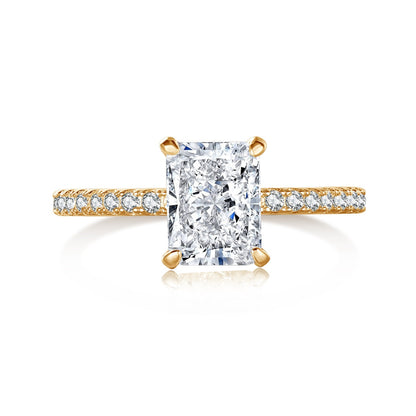 [Aurora]2.0 Carat Dazzling Sparkling Radiant Cut Party Ring