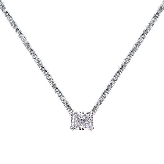 [Aurora]4.0 Carat Elegant Radiant Cut Necklace