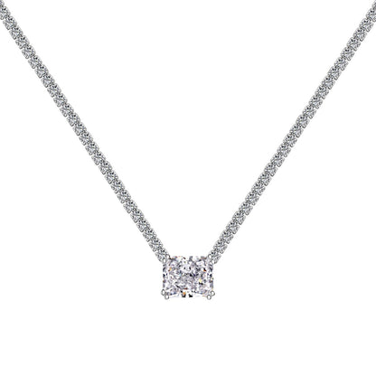 [AURORA]4.0 Carat Elegant Radiant Cut Necklace