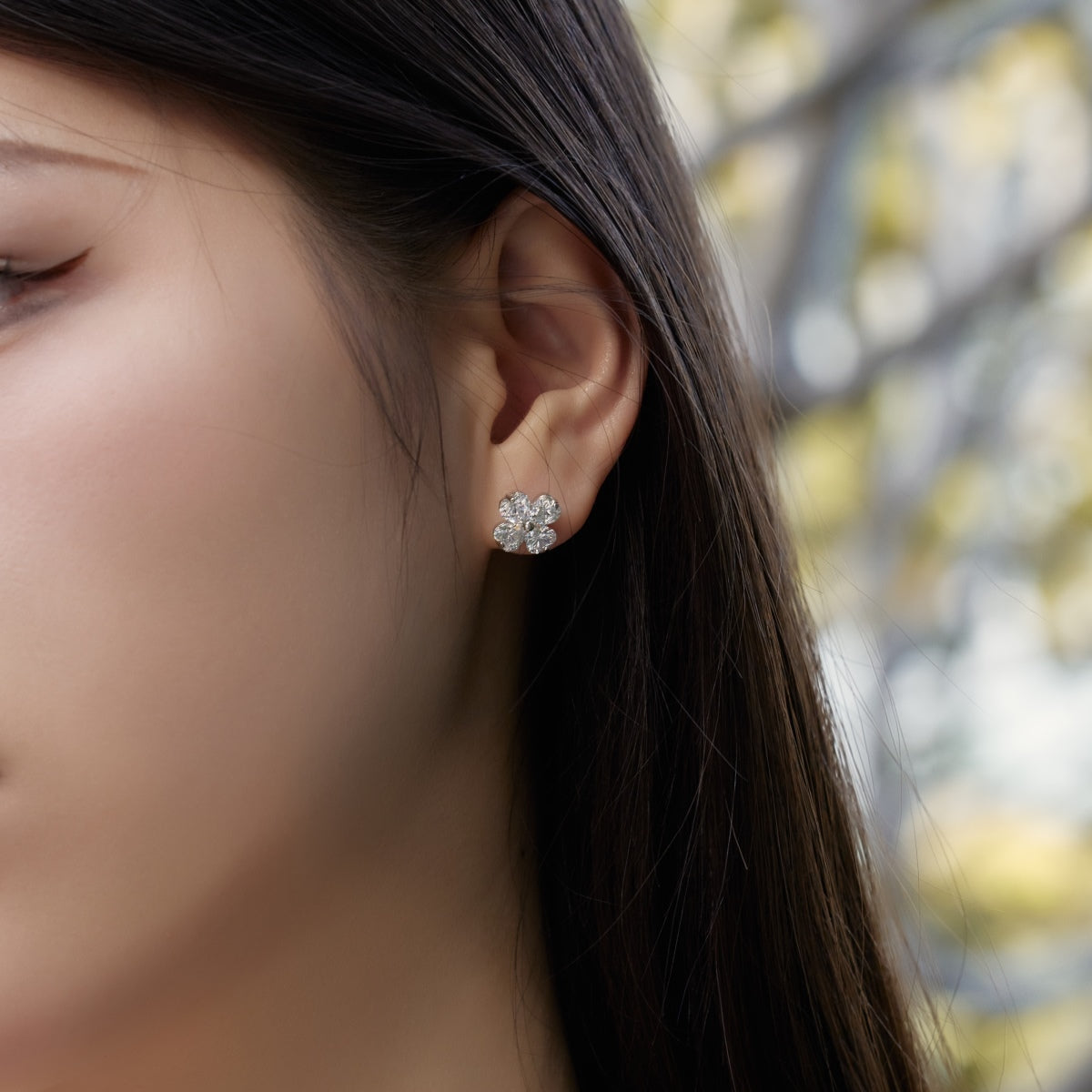 [Aurora]Four-Leaf Clover Ball Earrings
