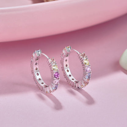 [AURORA]輝くカラフルラウンドカットピアス