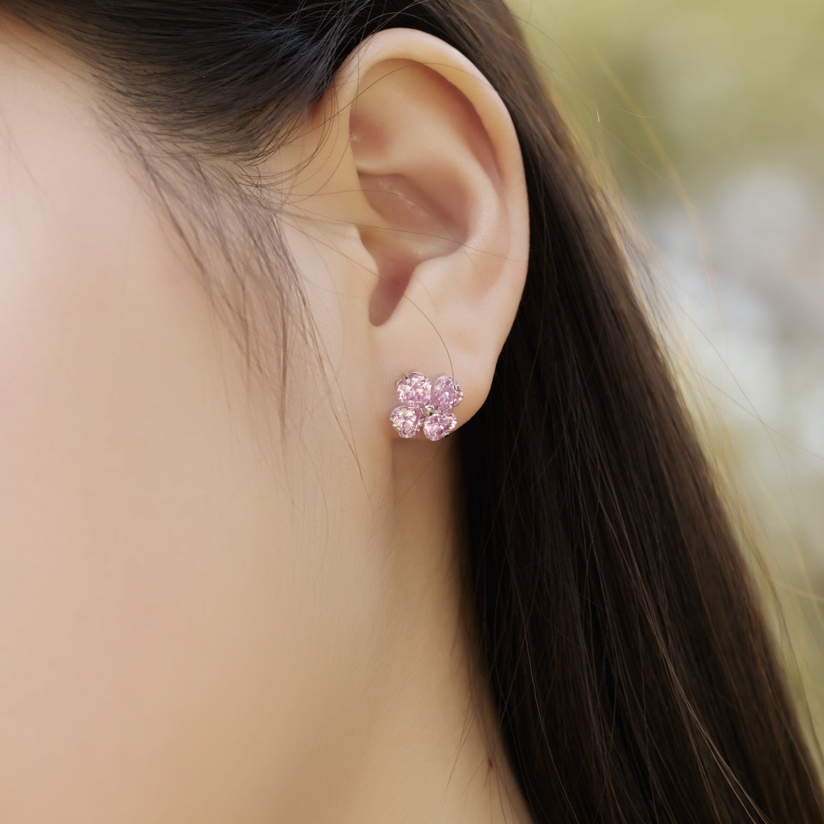 [Aurora]Four-Leaf Clover Ball Earrings