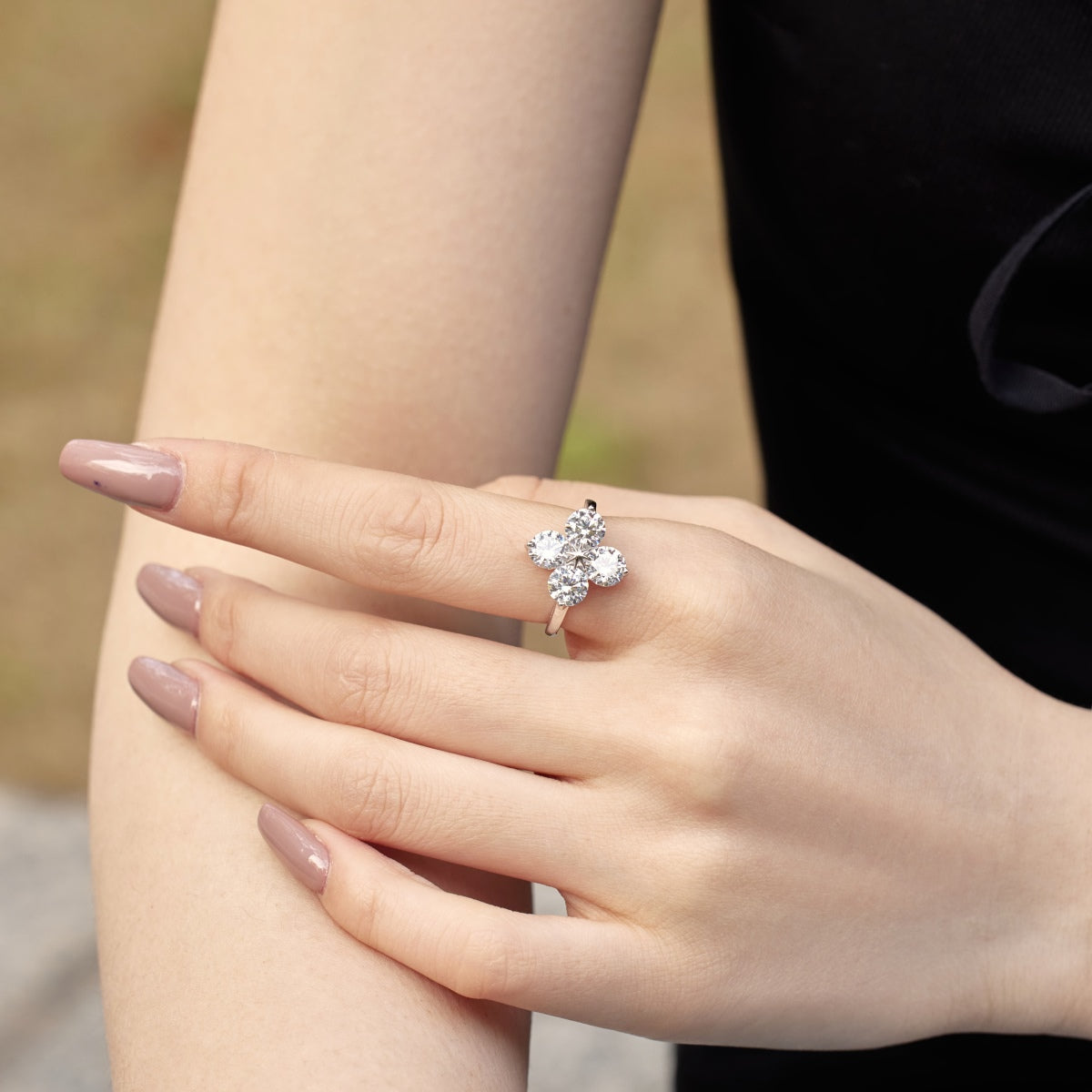 [Aurora]Four-Leaf Clover Eight-Pointed Star Ring