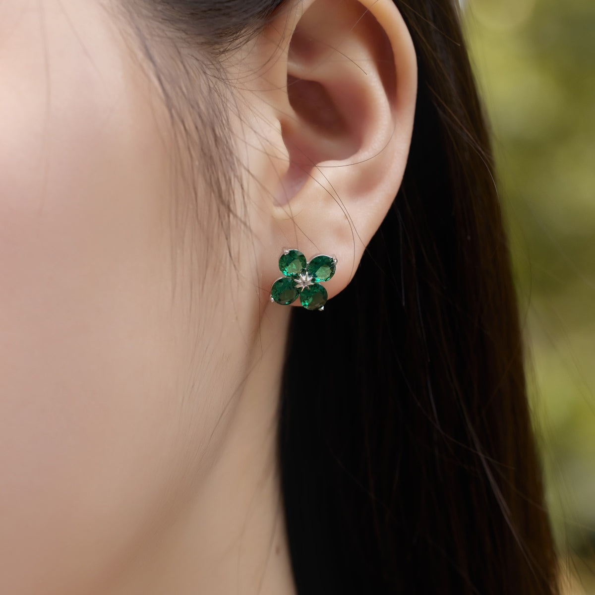 [Aurora]Four-Leaf Clover Eight-Pointed Star Earrings