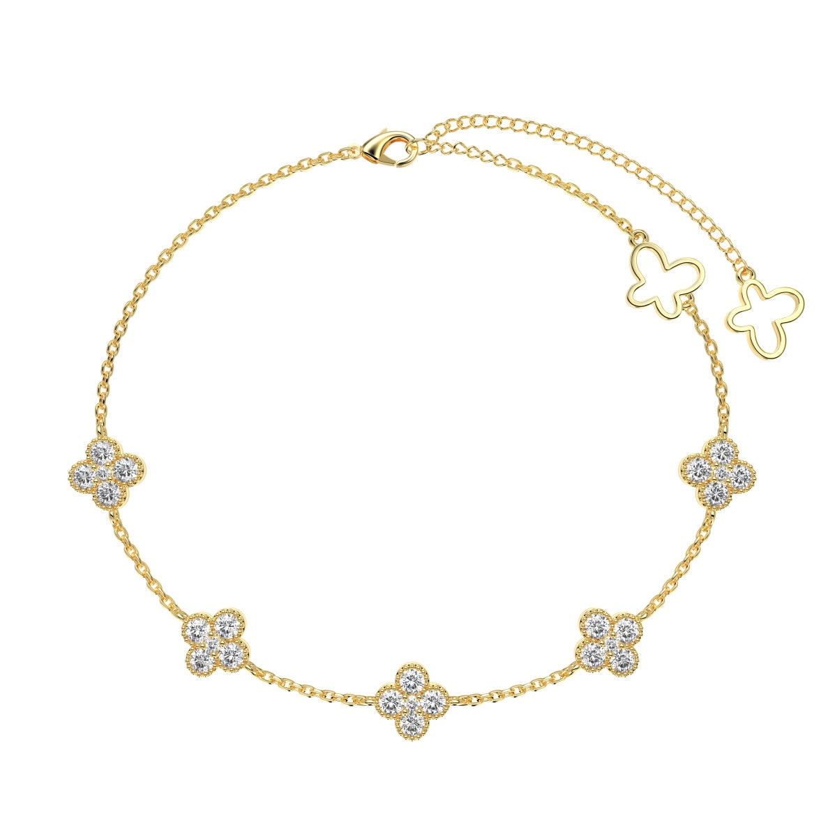 [Aurora]Four-Leaf Clover Hollow Butterfly Bracelet