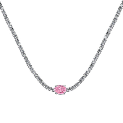 [Aurora]1.0 Carat Shining Oval Cut Necklace