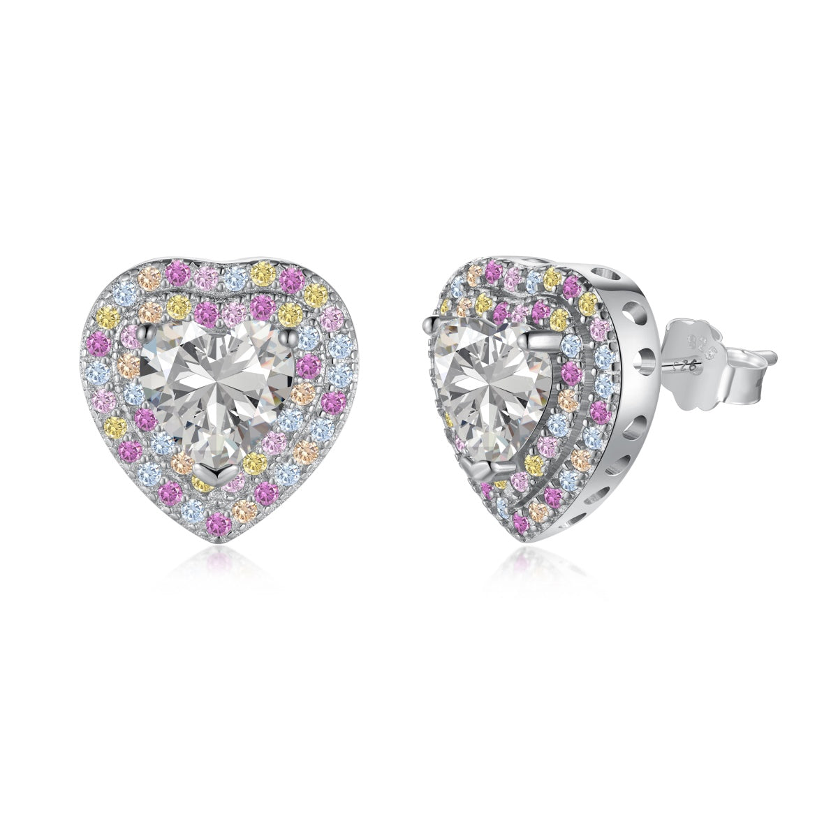 [Aurora]Dazzling Heart Shape Lover Earrings