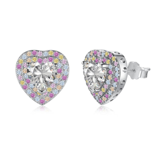 [Aurora]Dazzling Heart Shape Lover Earrings