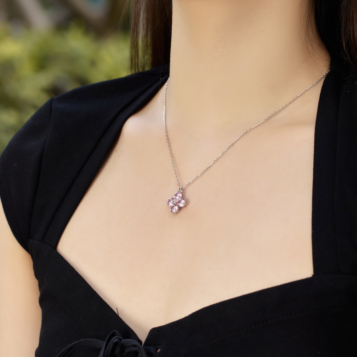 [Aurora]Four-Leaf Clover And Eight-Pointed Star Necklace