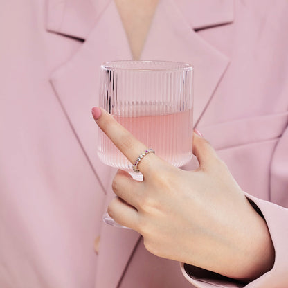 [AURORA]Exquisite bunte runde Schliff Party Ring