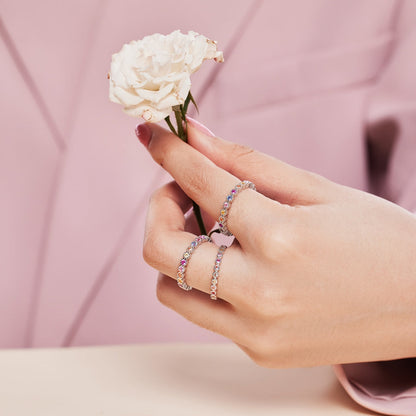 [AURORA]Exquisite bunte runde Schliff Party Ring
