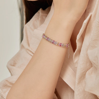 [AURORA]Zierliches strahlendes Smaragdschliff-Tagesarmband
