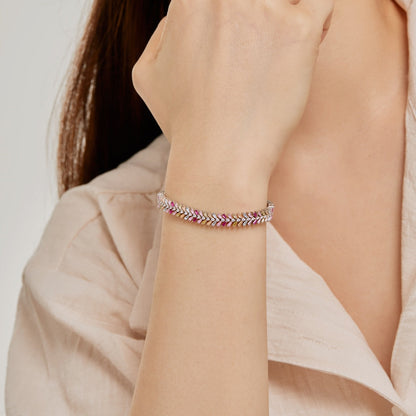 [AURORA]Zierliches strahlendes Smaragdschliff-Tagesarmband