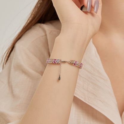 [AURORA]Zierliches strahlendes Smaragdschliff-Tagesarmband